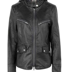 We the Free Monroe Hooded Vegan Leather Jacket